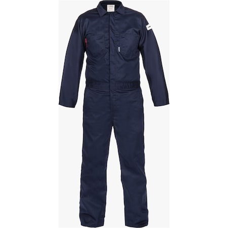 Lakeland 7 oz. 100% FR Cotton Coveralls, Navy, XL NC070FRC13-XL